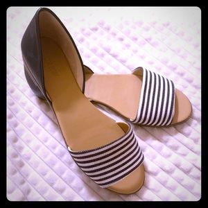 J. Crew Morgan Leather Peep-Toe Flat